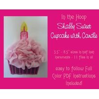 ITH Shabby Sweet Ruched Cupcake with Candle, 2 image