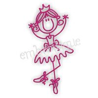 Ballerina Stick Girl Embroidery Design, 2 image