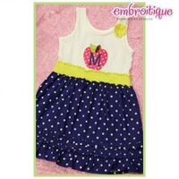 Apple Back to School Raw Edge and Satin Stitch Monogram Set