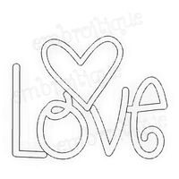 Love Word - Fill Stitch and Redwork, 2 image