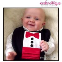 Black Tie Tuxedo Bowtie and Cummerbund ITH Applique, 2 image