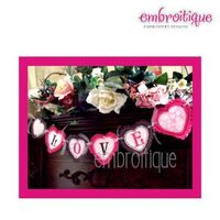 Shaggy Heart Raw Edge LOVE Banner, 2 image