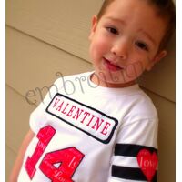 Boy Valentine's Day Jersey Raw Edge Applique set