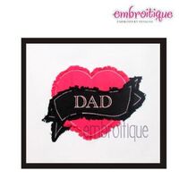 Heart Tattoo Raw Edge Applique Valentine's Day Mom and Dad, 2 image