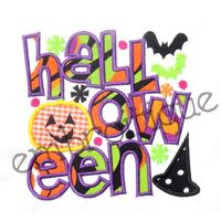 Halloween Word Block Applique