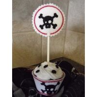 Cupcake Wrapper and Topper Set - Boy Skull, 2 image