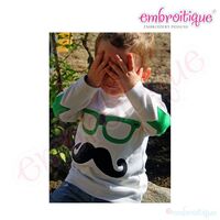 Nerdy Glasses Applique - Raw and Satin Edge, 2 image