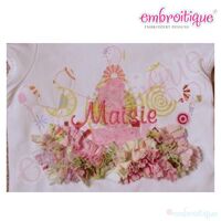 ITH Shabby Sweet Ruched Princess Crown Applique with Numbers, 2 image
