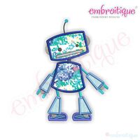 Blue Robot Applique
