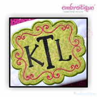 Coleman applique Font Frame