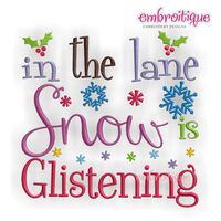 In the Lane Snow is Glistening Word Block