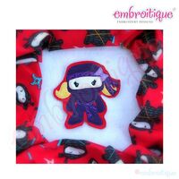 Ninja for Girls Applique Design - Satin Stitch and Raw Edge