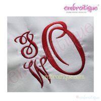 Oakley Fancy Scroll Vine Script Monogram Set - 4", 5", 6"