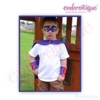 Super Hero Set - Mask, Cuffs, Cape, Lightening Bolt, and Applique Alphabet, 2 image