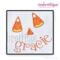 Candy Corn Face Halloween Applique Design, 3 image