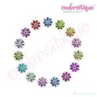 Hazel Rainbow Flowers Circle Font Frame - 2 Variations Included, 3 image
