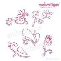 Redwork Flourish Set - 5 Designs in Several Sizes, 2 image