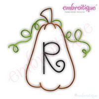 Tall Pumpkin with Curly Vines Monogram Font Set, 3 image