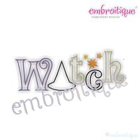 Halloween Witch Word Art Fill Stitch, Outline and Applique Set, 3 image