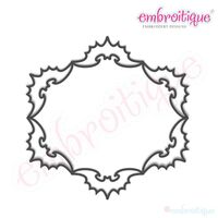 Halloween Oval Bat Font Frame - Raw Edge & Satin Stitch Applique Set