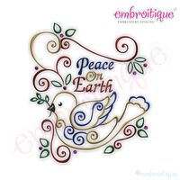 Peace on Earth Holiday Bird Embroidery Design