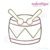 Simple Christmas Drum Embroidery Design - Large