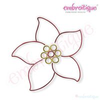 Simple Christmas Poinsettia Embroidery Design - Large