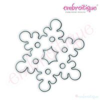 Simple Christmas Snowflake Outline Embroidery Design - Large
