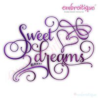 Sweet Dreams Calligraphy with Swirly Heart Accent