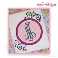 Swirly Curly Circle Applique Font Frame