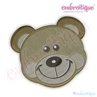 Animal Faces Bear Embroidery Design