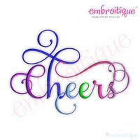 Cheers Script 4 Embroidery Design