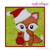 Christmas Fox Applique - Small