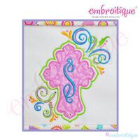 Curly Cross Applique - Large