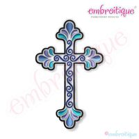 Curly Cross 2 Embroidery Design - Large