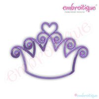Curly Princess Crown Embroidery Design, 2 image