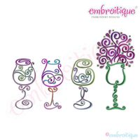 Curly Wine Glass 1-4 Set