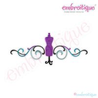 Flourish Border with Dress Form Embroidery Design