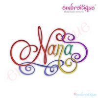 Nana Calligraphy Script Embroidery Design