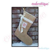 Posh and Proper - Burlap Stocking Trio PDF Sewing Pattern - ITH Alphabet Tag A-Z Included!, 4 image