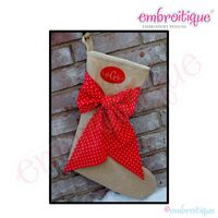 Posh and Proper - Burlap Stocking Trio PDF Sewing Pattern - ITH Alphabet Tag A-Z Included!, 2 image