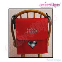 Posh and Proper - Mom and Dad Valentine Chair Backer Bags - PDF Sewing & Embroidery Pattern - Includes Heart Applique, 3 image
