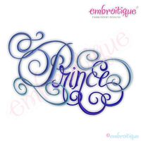 Prince Calligraphy Script Embroidery Design - Small