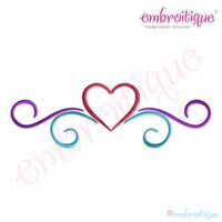 Simple Heart Flourish Border - Small