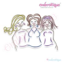 Sisters Trio Embroidery Design