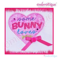 Some Bunny Love You Heart Applique - Large