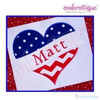 Split Heart with Banner Applique, 2 image
