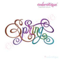 Spring Calligraphy Script Embroidery Design - Small