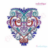 Curly Victorian Flourished Ornate Heart - Large, 2 image