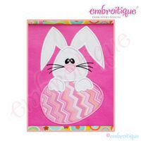 Bunny with Egg Applique - Large, 2 image